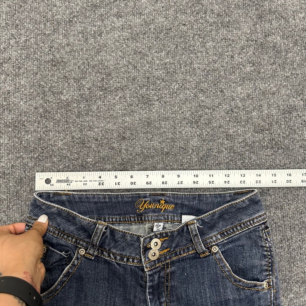 Younique Capri Jeans Womens Size 5 Blue Denim Low Rise Cropped Flap Pocket - Picture 7 of 8